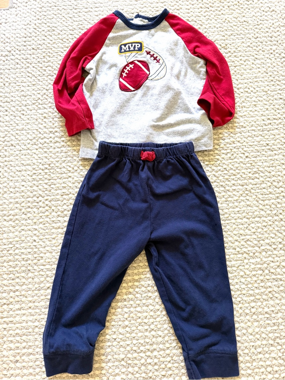 Little Me Boys 18M 2pc Football Graphic Long Sleeve Shirt & Pants Set Cotton